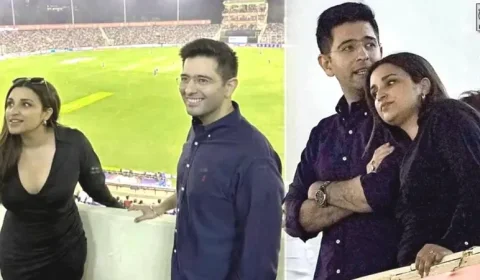 પરિણીતી ચોપરા અને રાઘવ ચઢ્ઢા ગ્રેસ ડે-3 ઓવલ ખાતે ભારત વિ ઓસ્ટ્રેલિયા WTC Finalમાં હાજરી આપી