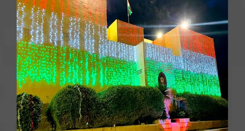 પ્રજાસત્તાક દિવસની ઉજવણી: રિયાધમાં ભારતીય દૂતાવાસ ત્રિરંગામાં ઝળક્યુ 