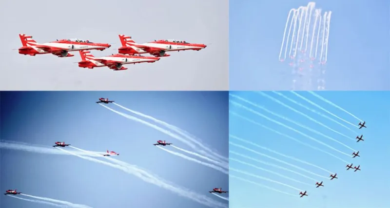 IAFની સૂર્ય કિરણ એરોબેટિક ટીમે જોરહાટ એર શોમાં દર્શકોને સંમોહિત કર્યા