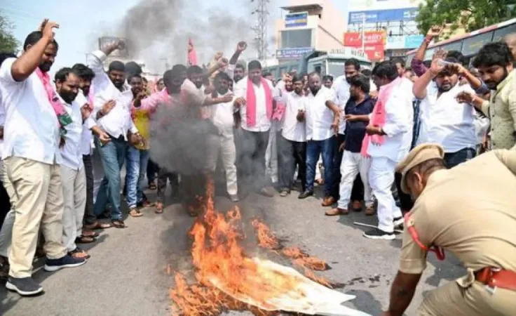 તેલંગાણામાં BRS નેતાઓએ કે. કવિતાની ધરપકડનો કર્યો વિરોધ 