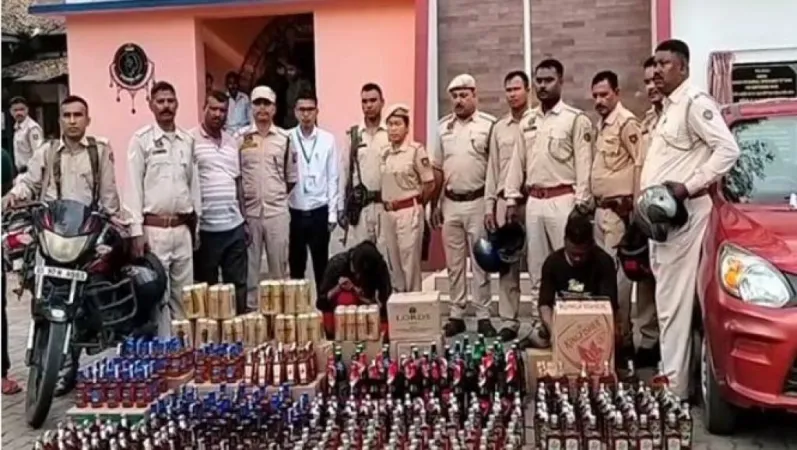 આસામ પોલીસની ફ્લાઈંગ સ્ક્વોડ દ્વારા ગેરકાયદેસર દારૂ ઝડપાયો
