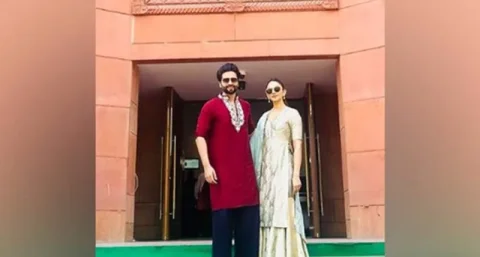 સ્ટાર કપલ રકુલ પ્રીત સિંહ અને જેકી ભગનાનીની ન્યૂ સંસદ ભવનની મુલાકાત