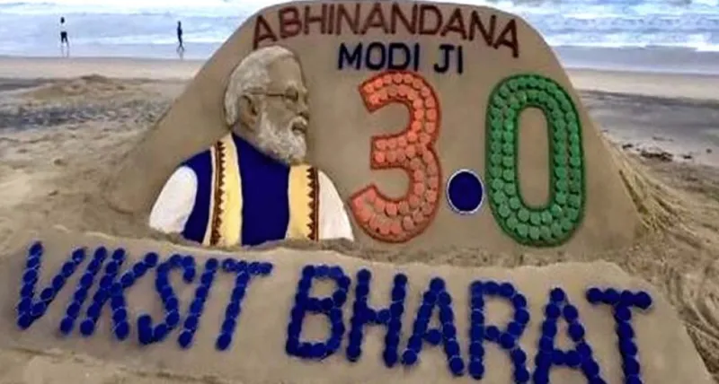 સુદર્શન પટ્ટનાયકનું અદભૂત રેતી શિલ્પ જેણે પીએમ મોદી 3.0નું સ્વાગત કર્યું: પુરી બીચ પર એક ભવ્યતા