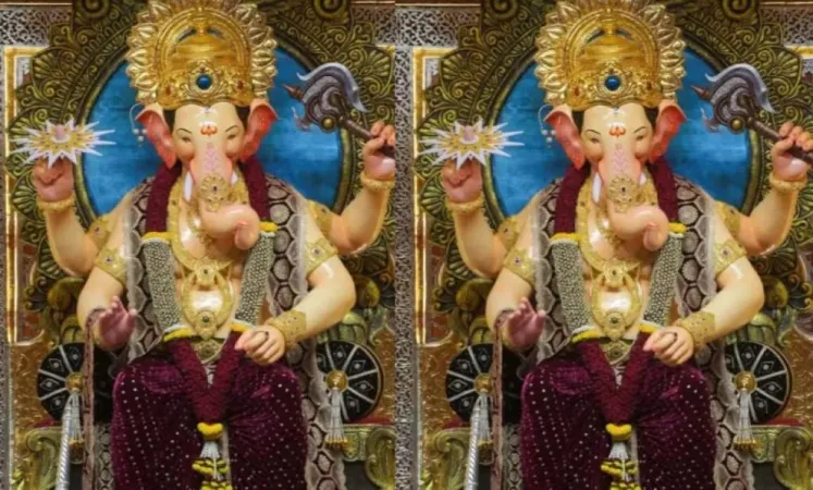 ગણેશ ચતુર્થી 2024: લાલબાગના રાજા મરૂન રંગના પોશાકમાં જોવા મળ્યા