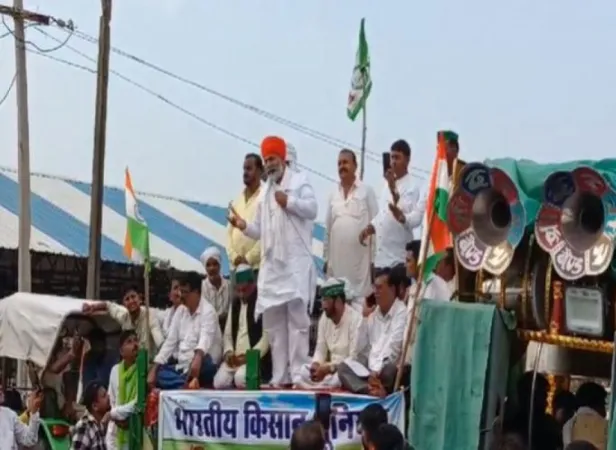 રાકેશ ટિકૈતે નર્મદાપુરમમાં સોયાબીન MSP માટે વિરોધ કર્યો