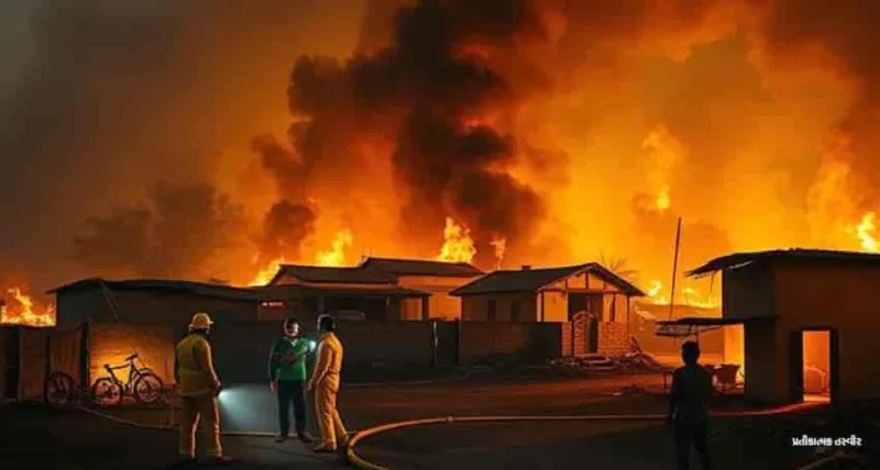 આગના લપકામાં 50 ઘરો ખાખ: 5નાં મોત, 15 બાળકો ગાયબ