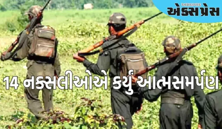 8 ઈનામી નક્સલીઓ સહિત 14 નક્સલીઓએ આત્મસમર્પણ કર્યું