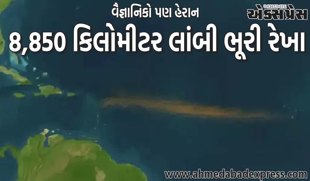 એટલાન્ટિક મહાસાગરથી મેક્સિકોના અખાત સુધી ફેલાયેલી 8,850 કિલોમીટર લાંબી ભૂરી રેખાએ વૈજ્ઞાનિકોને ચિંતામાં મૂક્યા