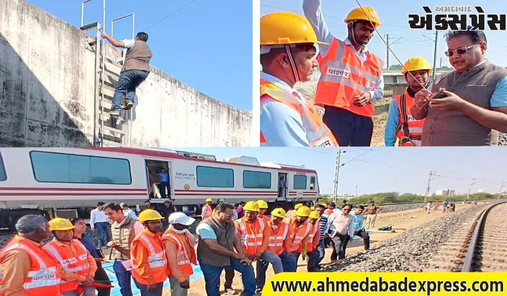 મંડળ રેલ પ્રબંધક અમદાવાદ દ્વારા સાબરમતી–કલોલ–મહેસાણા–પાલનપુર સેક્સનનું નિરીક્ષણ