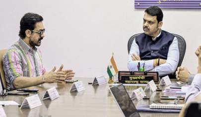 પાણી ફાઉન્ડેશન માટે આમિર ખાન અને કિરણ રાવે CM ની લીધી મુલાકાત